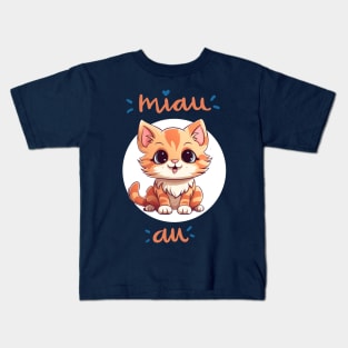 orange cat cute smiling Kids T-Shirt